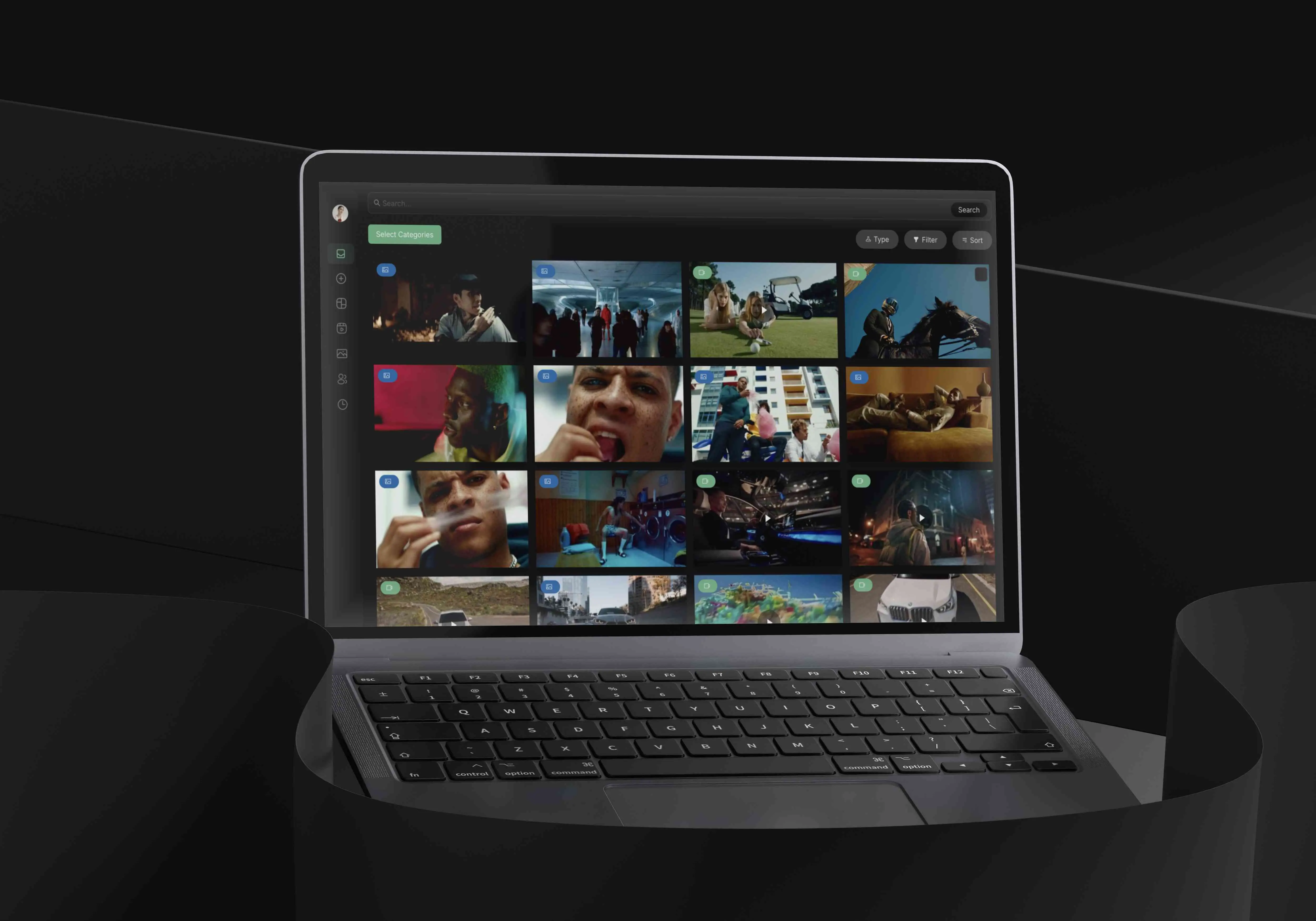 AI Library visual asset management platform interface